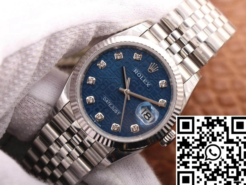 M126234-0011 Diamond-Studded Dial EW Blue Rolex Datejust 36MM Factory 0809
